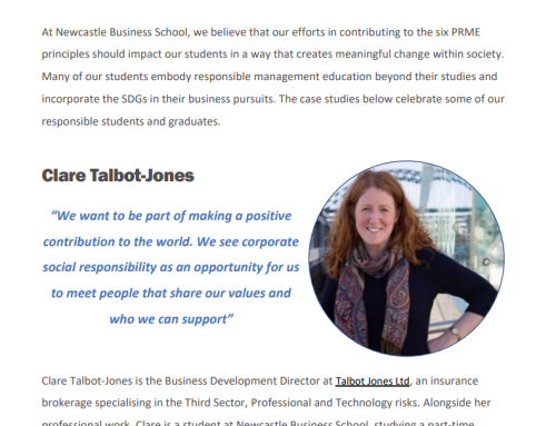 Talbot Jones proud to be UN PRME responsible business case study